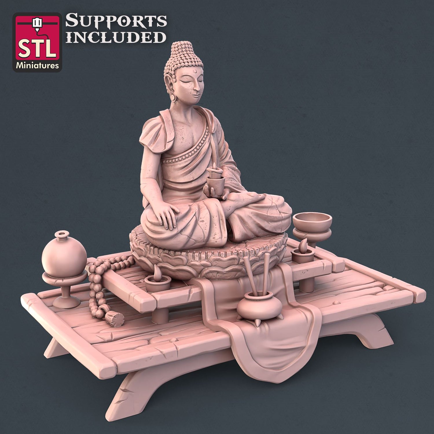 Monk Set Printable 3D Model STLMiniatures