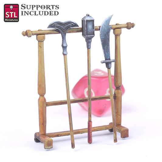 Monk Weapon Rack Printable 3D Model STLMiniatures