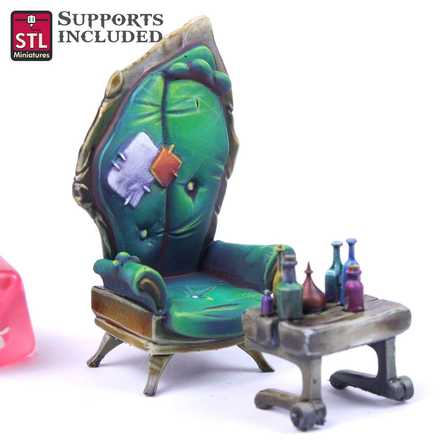 Potion Vendors Chair and Table Printable 3D Model STLMiniatures