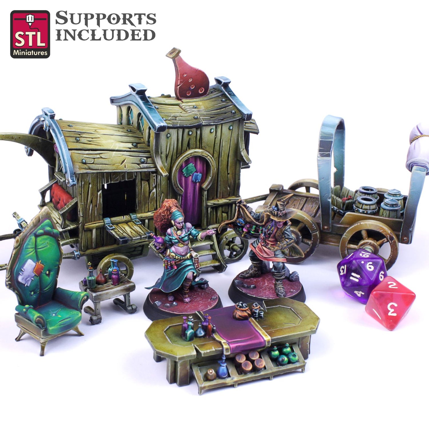 Potion Vendor Set Printable 3D Model STLMiniatures
