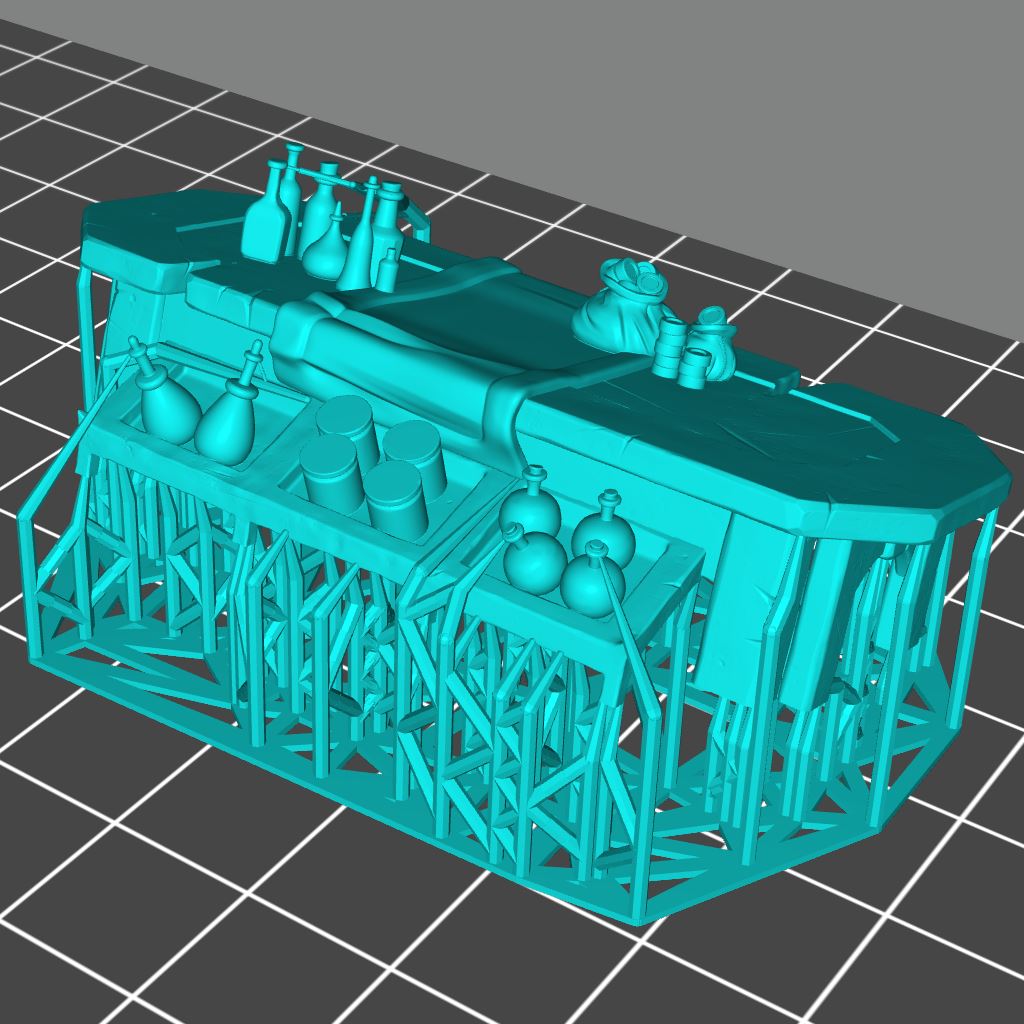 Potion Vendors Table Printable 3D Model STLMiniatures