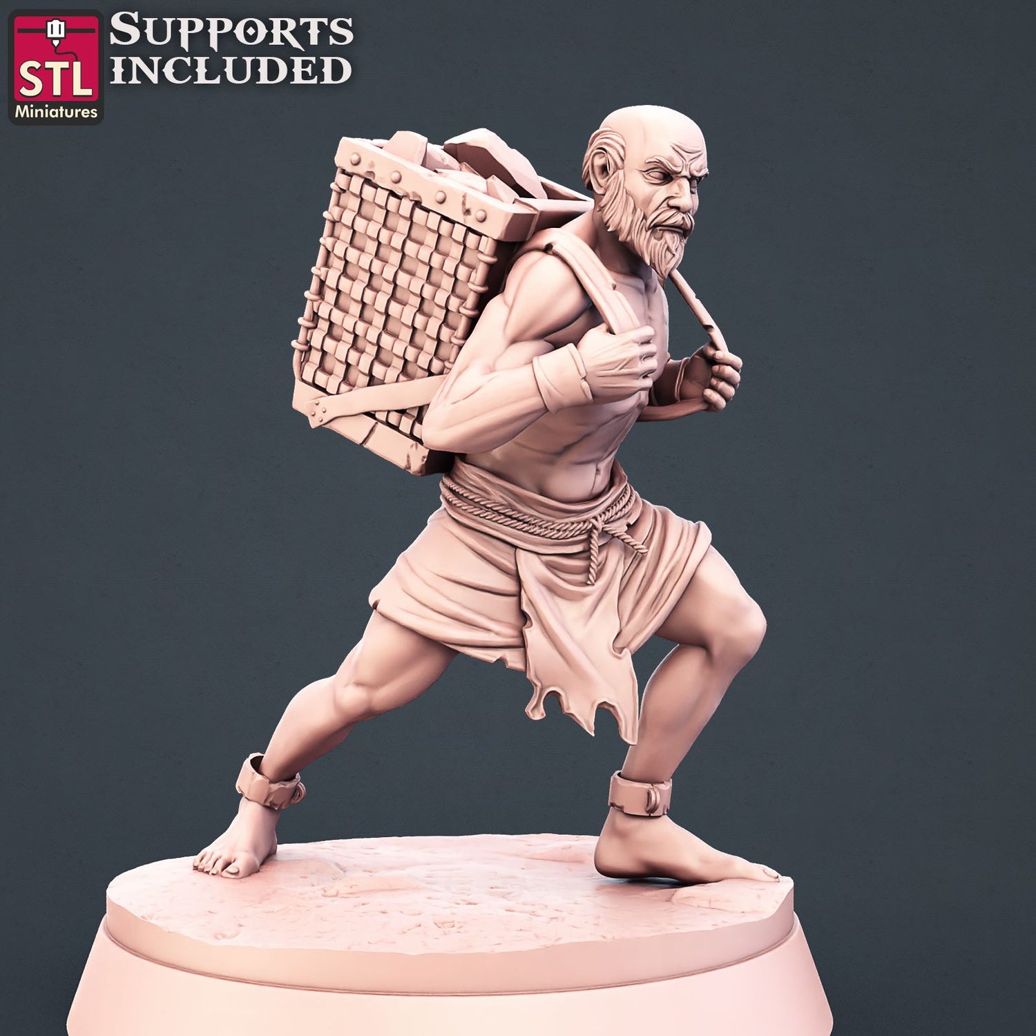 Stone Carver Slave Printable 3D Model STLMiniatures