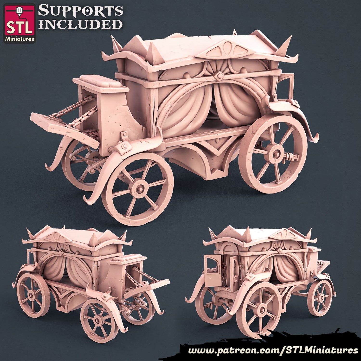 Undertaker Cart Printable 3D Model STLMiniatures