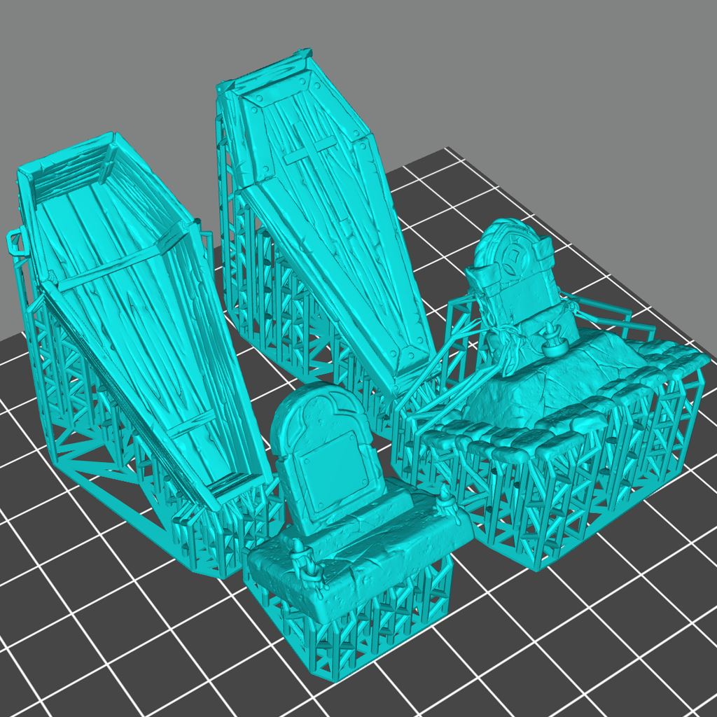 Undertaker Tombs and Cofin Printable 3D Model STLMiniatures