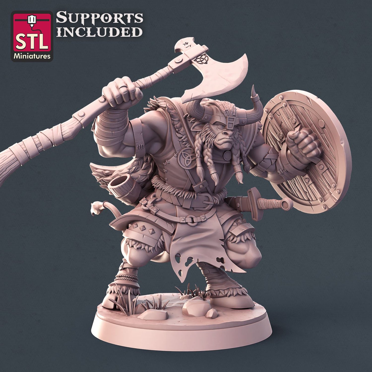 Viking Minotaurs A Printable 3D Model STLMiniatures