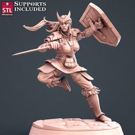 Warrior Human Female Scale Models STLMiniatures