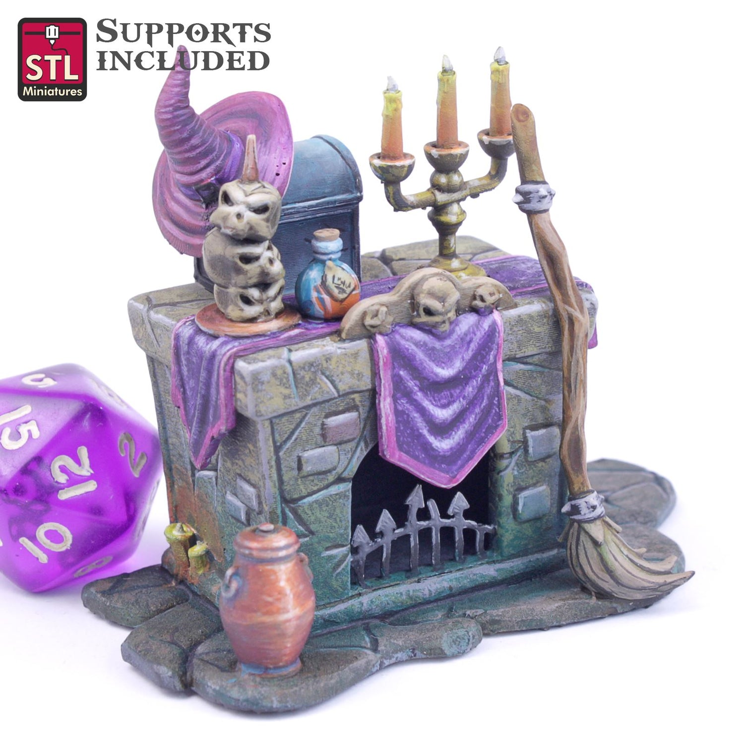Witch Fireplace 3D Model - NOV2020 STLMiniatures