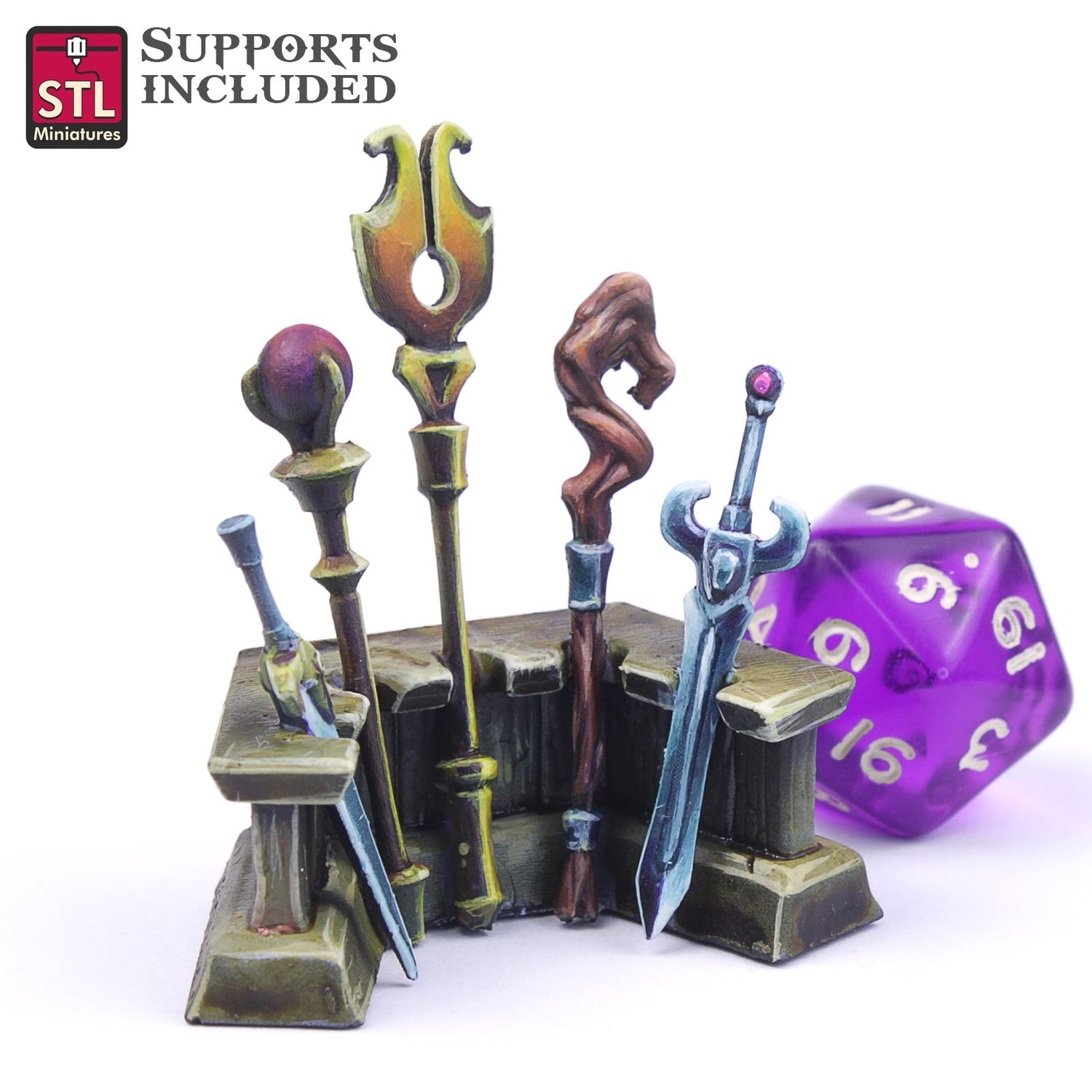 Wizard Weapon Rack Printable 3D Model STLMiniatures
