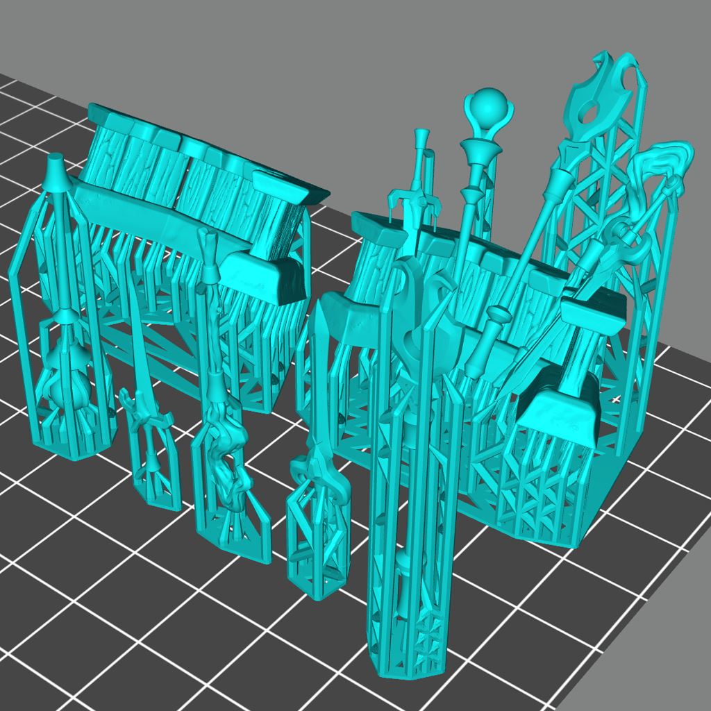 Wizard Weapon Rack Printable 3D Model STLMiniatures